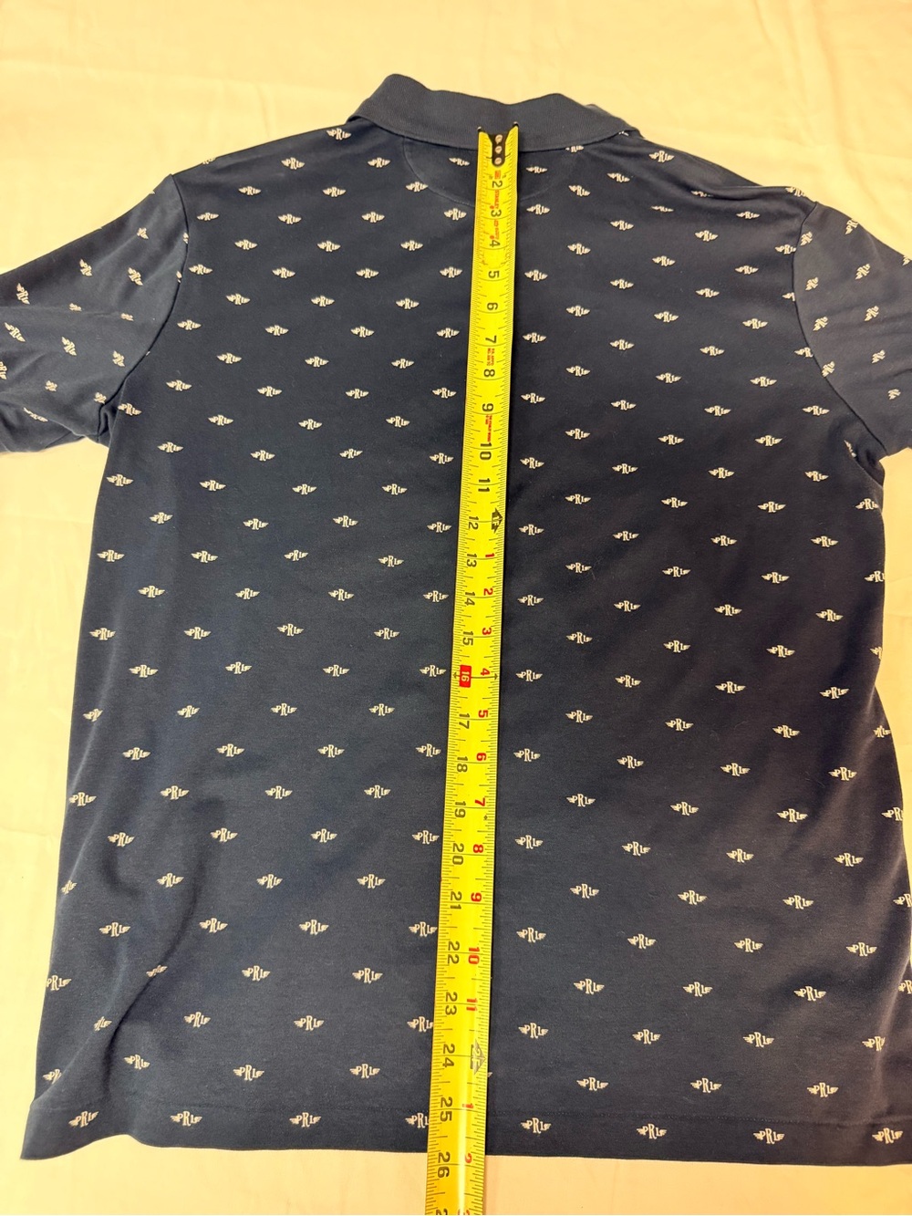 Ralph Lauren Double RL Navy Polo with Cream Motif - Picture 10 of 10